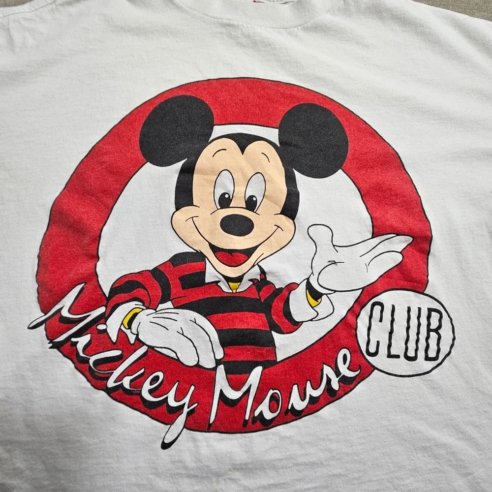 Disney Designs Mickey‎ Mouse Club T-Shirt Unisex XXXXL White Vintage Graphic T *